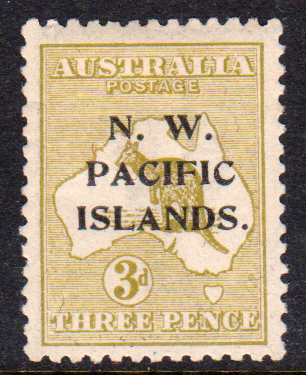 North West Pacific Islands 1918-22 SG109 3d Olive Die I Mint