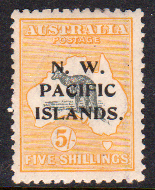 North West Pacific Islands 1918-22 SG116 5/- Grey & Yellow Die II Mint Cat £75