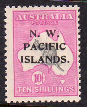 North West Pacific Islands 1918-22 SG117 10/- Grey & Bright Pink Die II Mint Cat £170