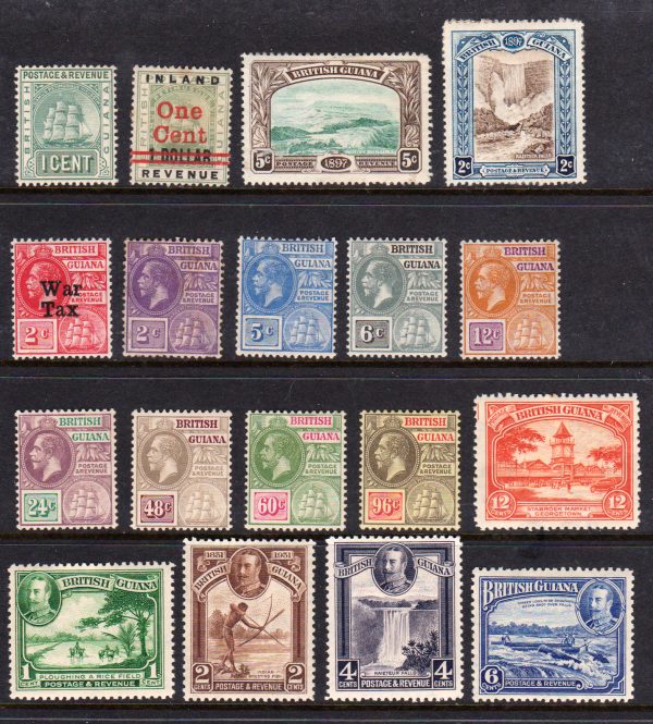 British Guiana Selection of mint issues values to 96c