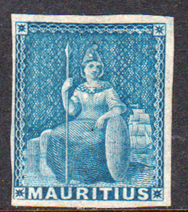Mauritius 1858-62 SG31 No value Blue unissued