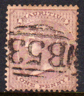 Mauritius 1860-3 SG46 1d Purple-Brown GU