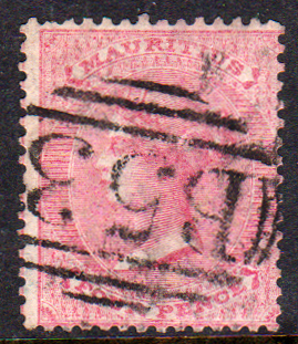 Mauritius 1860-3 SG48 4d Rose Fine Used