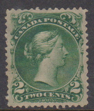Canada SG48 2c Grass-Green on thin paper mint Greene Cert Cat £900
