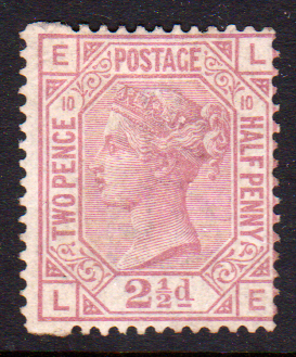 GB QV SG141 2 1/2d Rosy Mauve PL10 Mint Cat £550