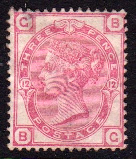 GB QV SG144 3d Rose PL12 BC Mint Cat £525