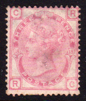 GB QV SG144 3d Rose PL18 RC Mint Cat £525