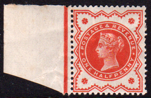 GB QV SG197 1/2d Vermillion NHM Marginal