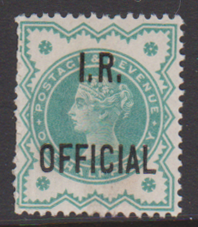GB QV SGO17 1/2d Blue-Green IR Official Mint