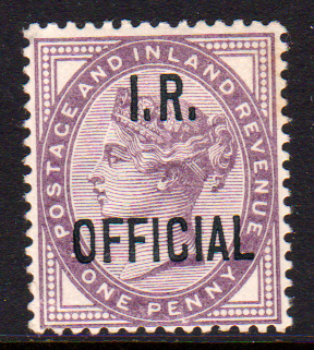 GB QV SGO3 1d Lilac IR Official Mint