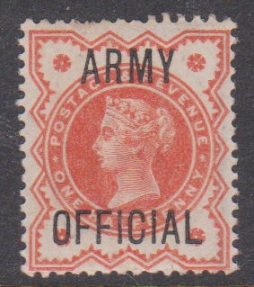 GB QV SGO41 1/2d Vermillion Army Official NHM
