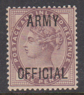 GB QV SGO43 1d Lilac Army Official NHM