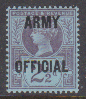 GB QV SGO44 2 1/2d Purple/Blue Army Official Mint Cat £50