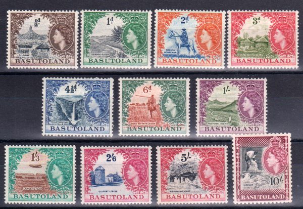Basutoland 1954-58 SG43-53 QEII Complete Set Mint Cat £110