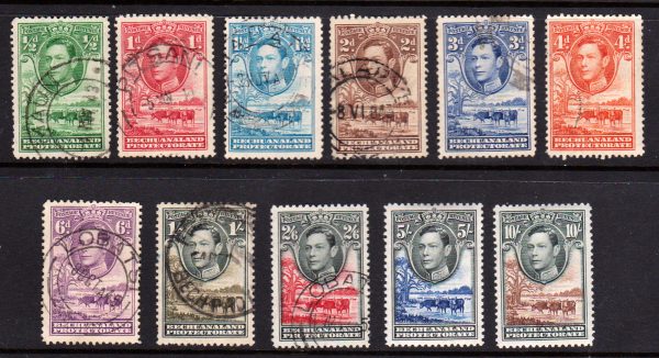 Bechuanaland 1938-52 SG118-28 GVI Selection Mint & Used Cat £110