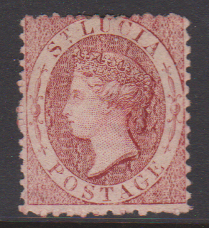 St Lucia 1863 SG5 (1d) Lake Mint Cat £95