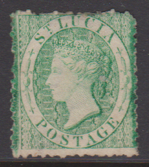 St Lucia 1863 SG8 (6d) Emerald-Green Mint Cat £225